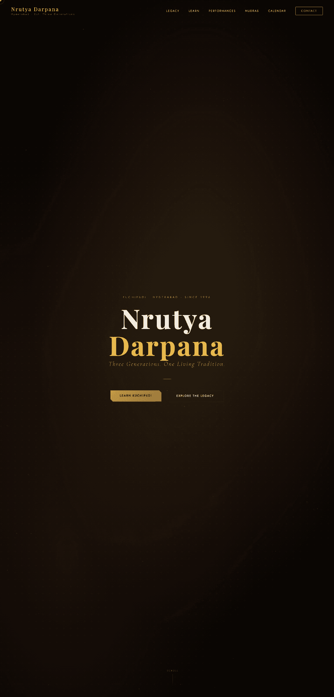 Homepage of Nrutya Darpana, designed and built by Onbew