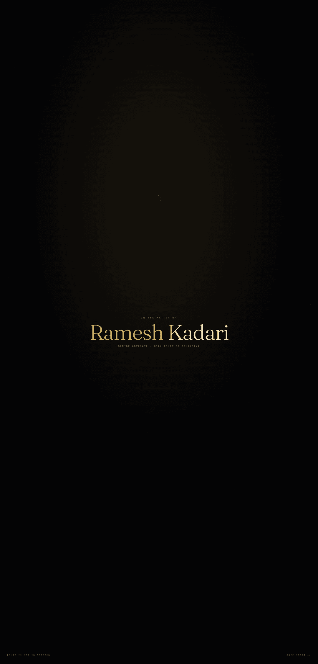 Homepage of Ramesh Kadari Advocate, designed and built by Onbew